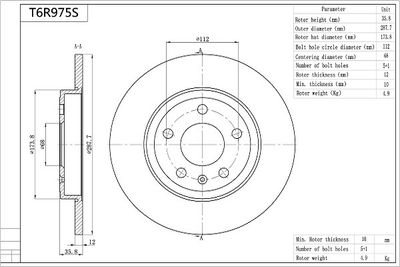 AISIN T6R975S