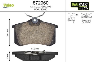 VALEO 872960 VALEO 872960
