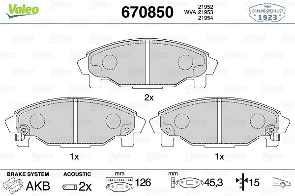 VALEO 670850 VALEO 670850