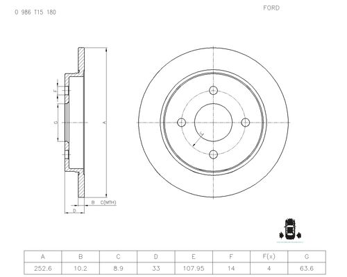 BOSCH 0 986 T15 180