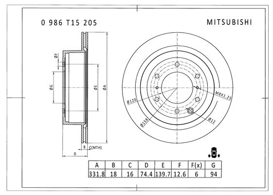 BOSCH 0 986 T15 205 BOSCH 0 986 T15 205