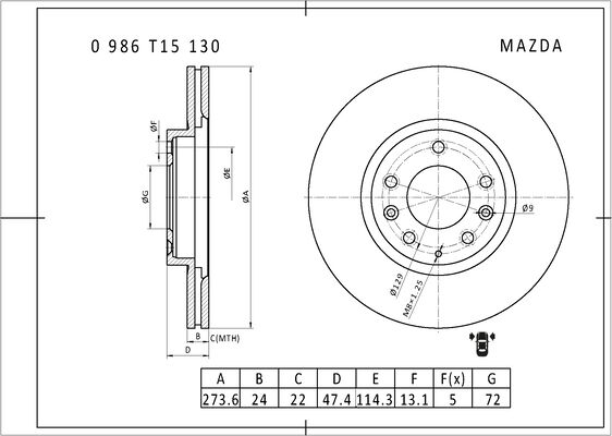 BOSCH 0 986 T15 130