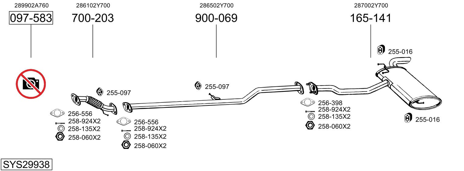 BOSAL SYS29938
