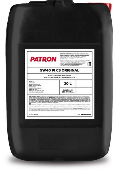 PATRON 5W40 PI C3 20L ORIGINAL PATRON 5W40 PI C3 20L ORIGINAL