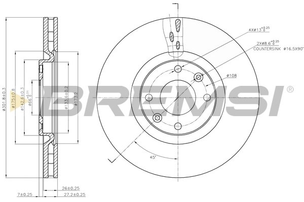 BREMSI CD7676V