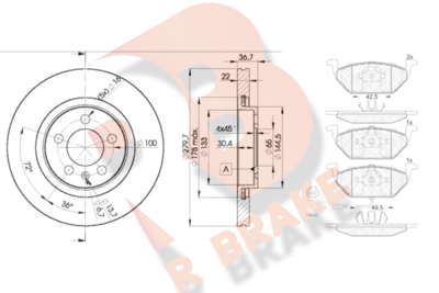 R BRAKE 3R13495603 R BRAKE 3R13495603