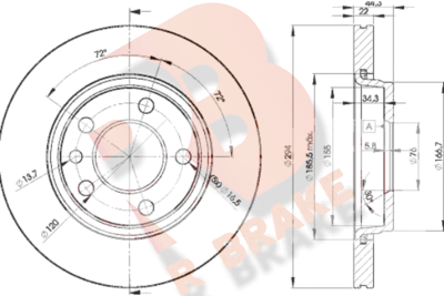 R BRAKE 78RBD23021