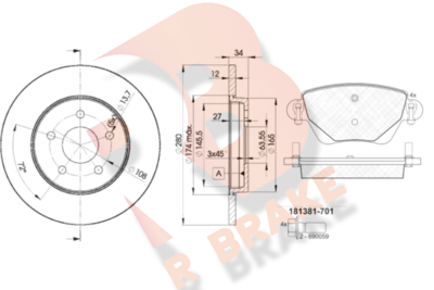R BRAKE 3R13816768 R BRAKE 3R13816768