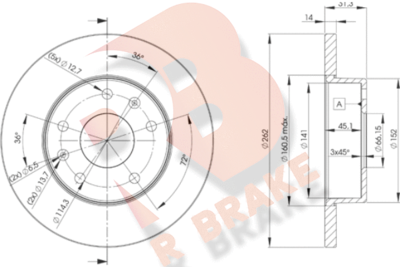 R BRAKE 78RBD20903