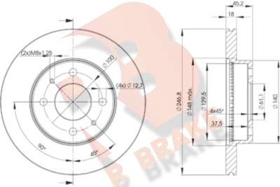 R BRAKE 78RBD20602