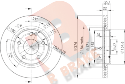 R BRAKE 78RBD20612