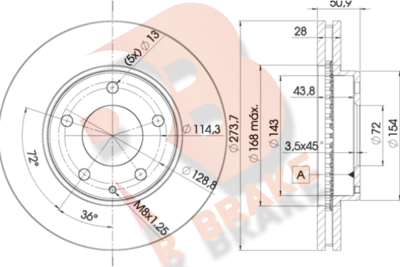 R BRAKE 78RBD22671