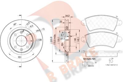 R BRAKE 3R15254750 R BRAKE 3R15254750