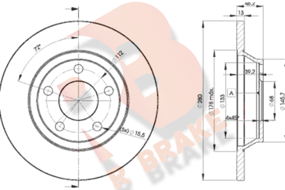 R BRAKE 78RBD24064