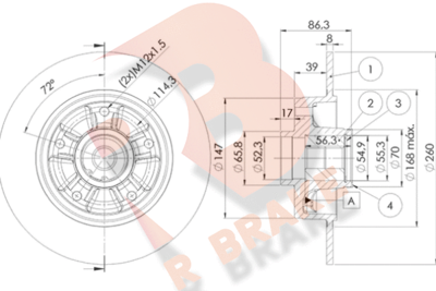 R BRAKE 78RBD14023