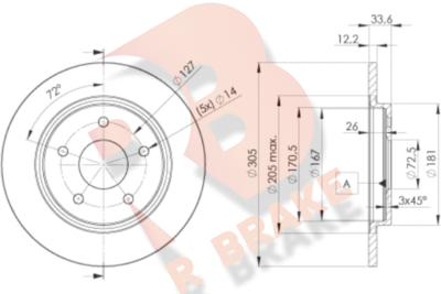 R BRAKE 78RBD25173