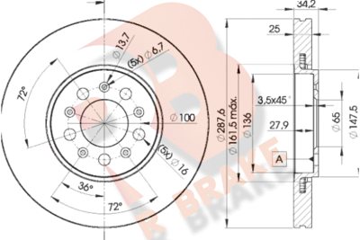 R BRAKE 78RBD25604