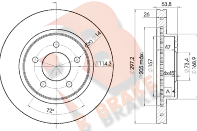 R BRAKE 78RBD25386