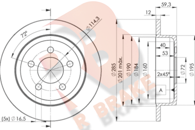 R BRAKE 78RBD25122