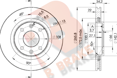 R BRAKE 78RBD24750