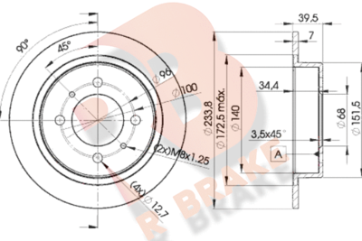 R BRAKE 78RBD25803