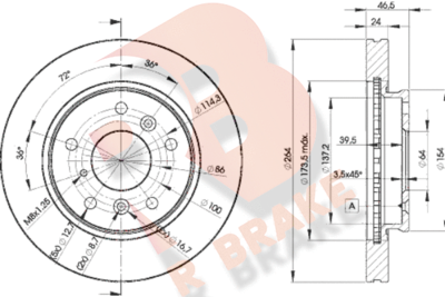 R BRAKE 78RBD23260