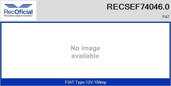 RECOFICIAL RECSEF74046.0 RECOFICIAL RECSEF74046.0