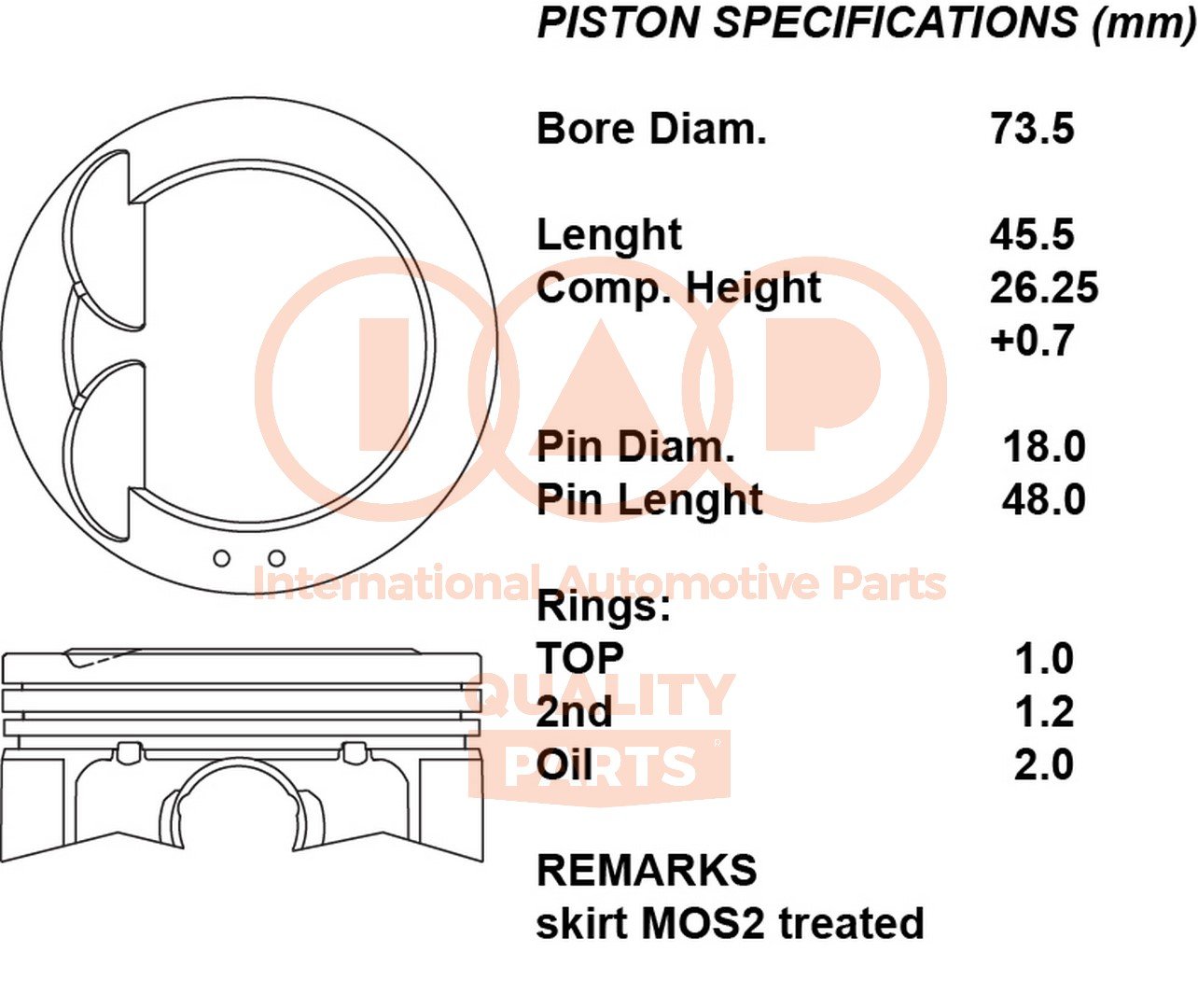 IAP QUALITY PARTS 100-16065