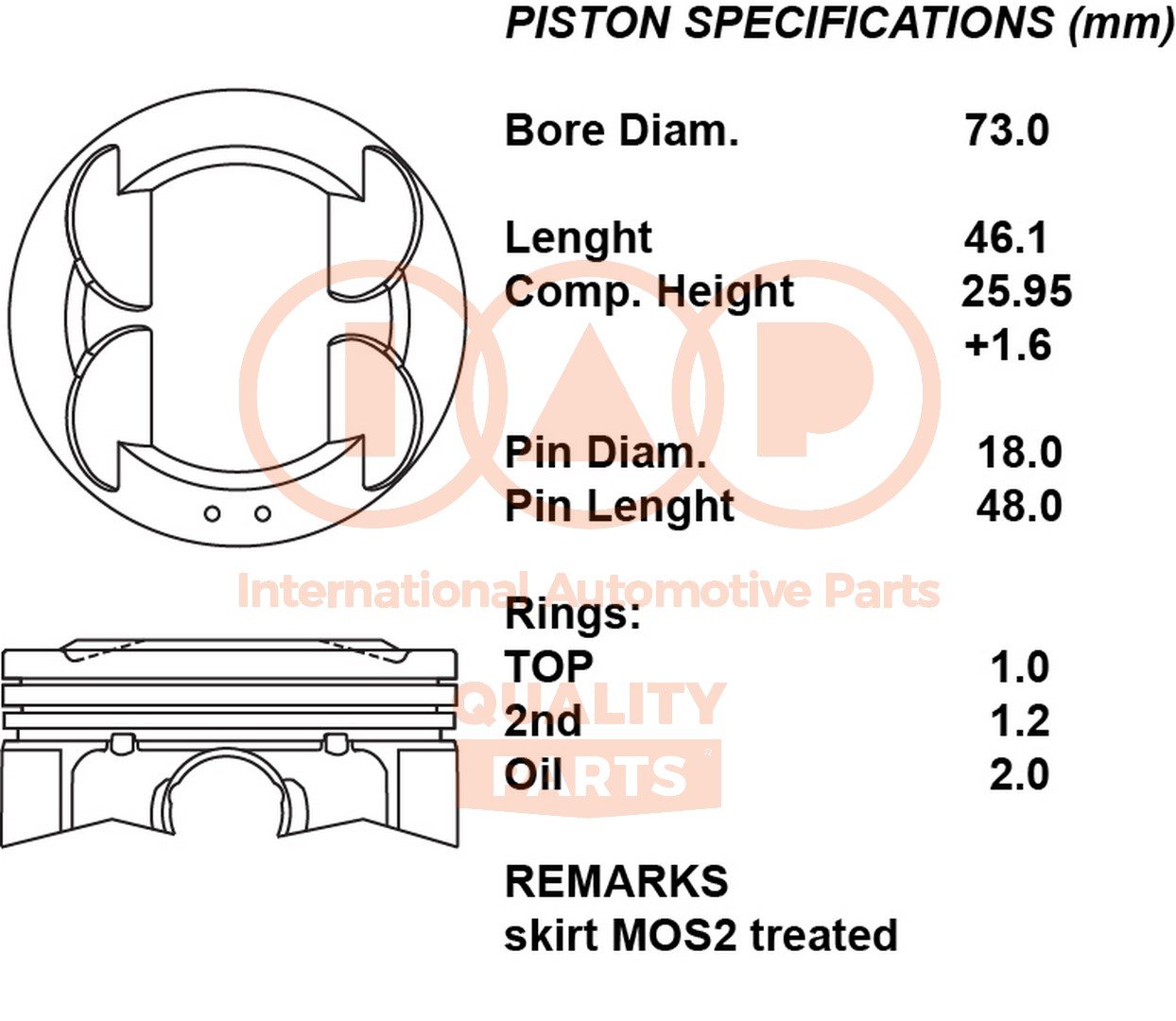 IAP QUALITY PARTS 100-16066