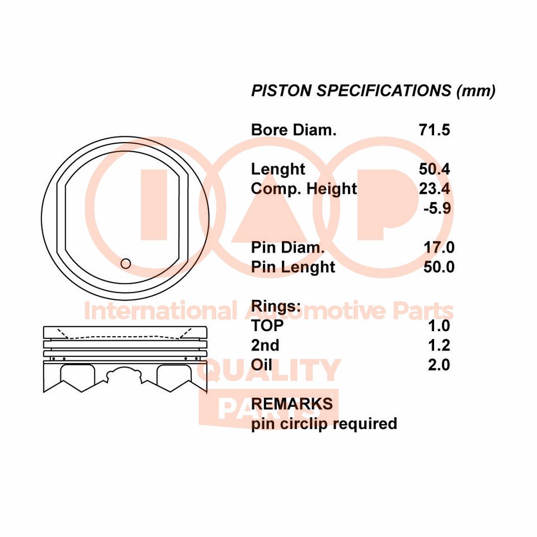 IAP QUALITY PARTS 100-16096