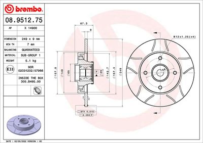 BREMBO 08.9512.75