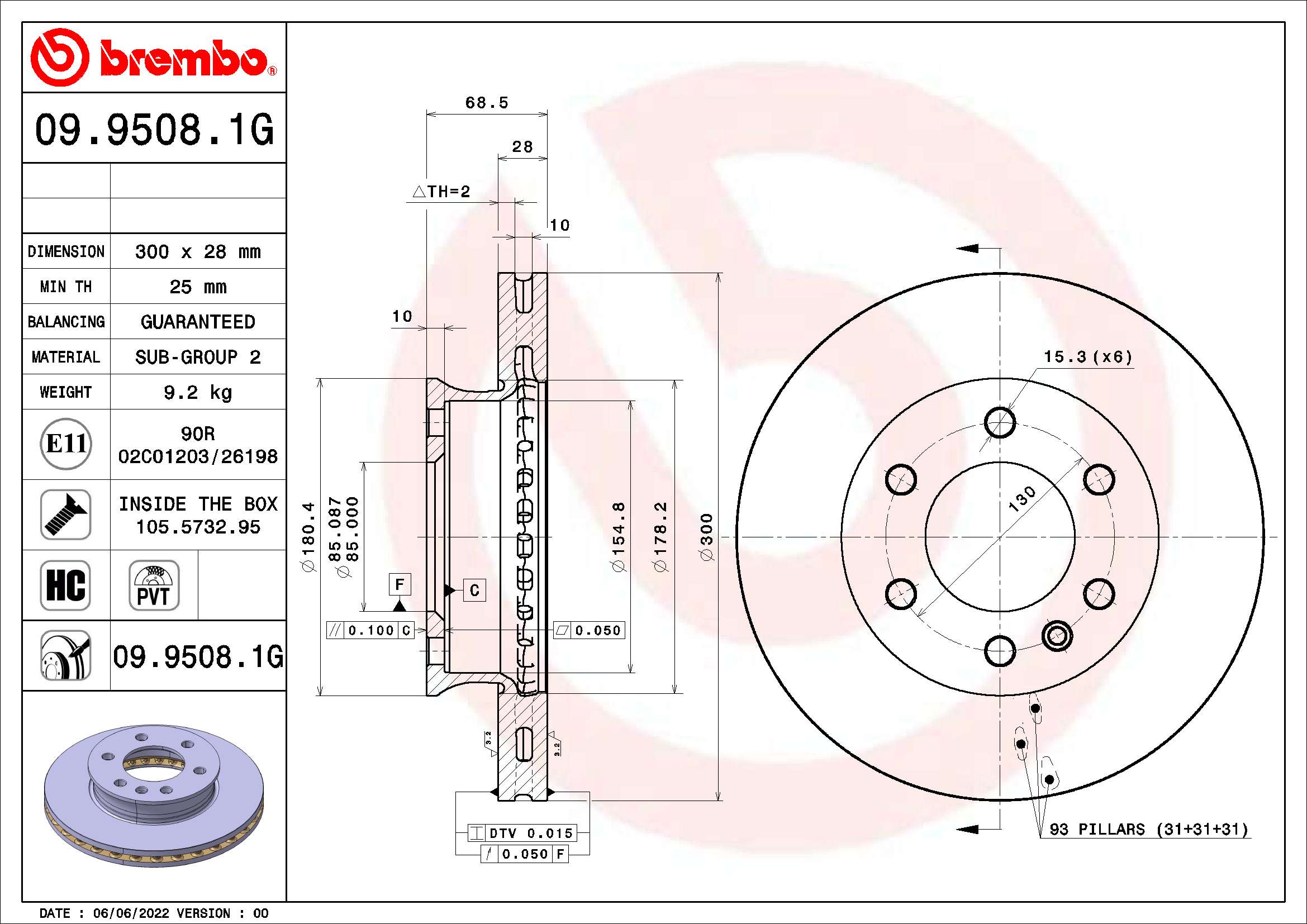 BREMBO 09.9508.1G