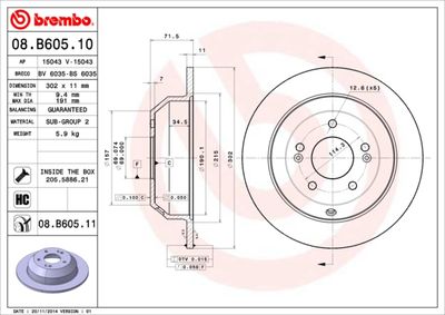 BREMBO 08.B605.10