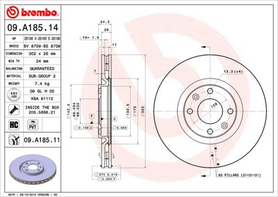 BREMBO 09.A185.14