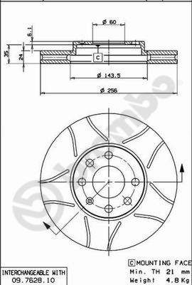 BREMBO 09.7628.75