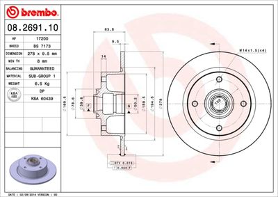 BREMBO 08.2691.10 BREMBO 08.2691.10