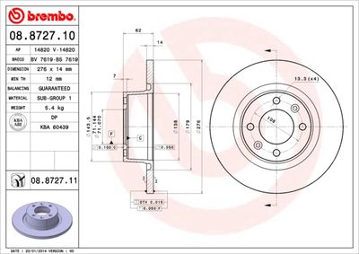 BREMBO 08.8727.10