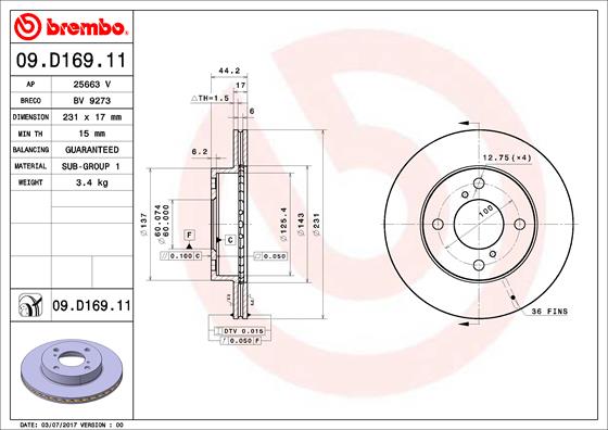 BREMBO 09.D169.11