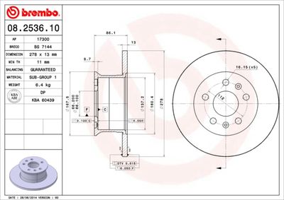 BREMBO 08.2536.10 BREMBO 08.2536.10
