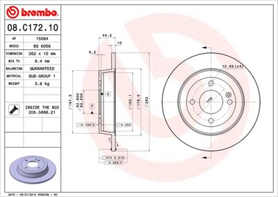 ТормознойдискBREMBO08C17210