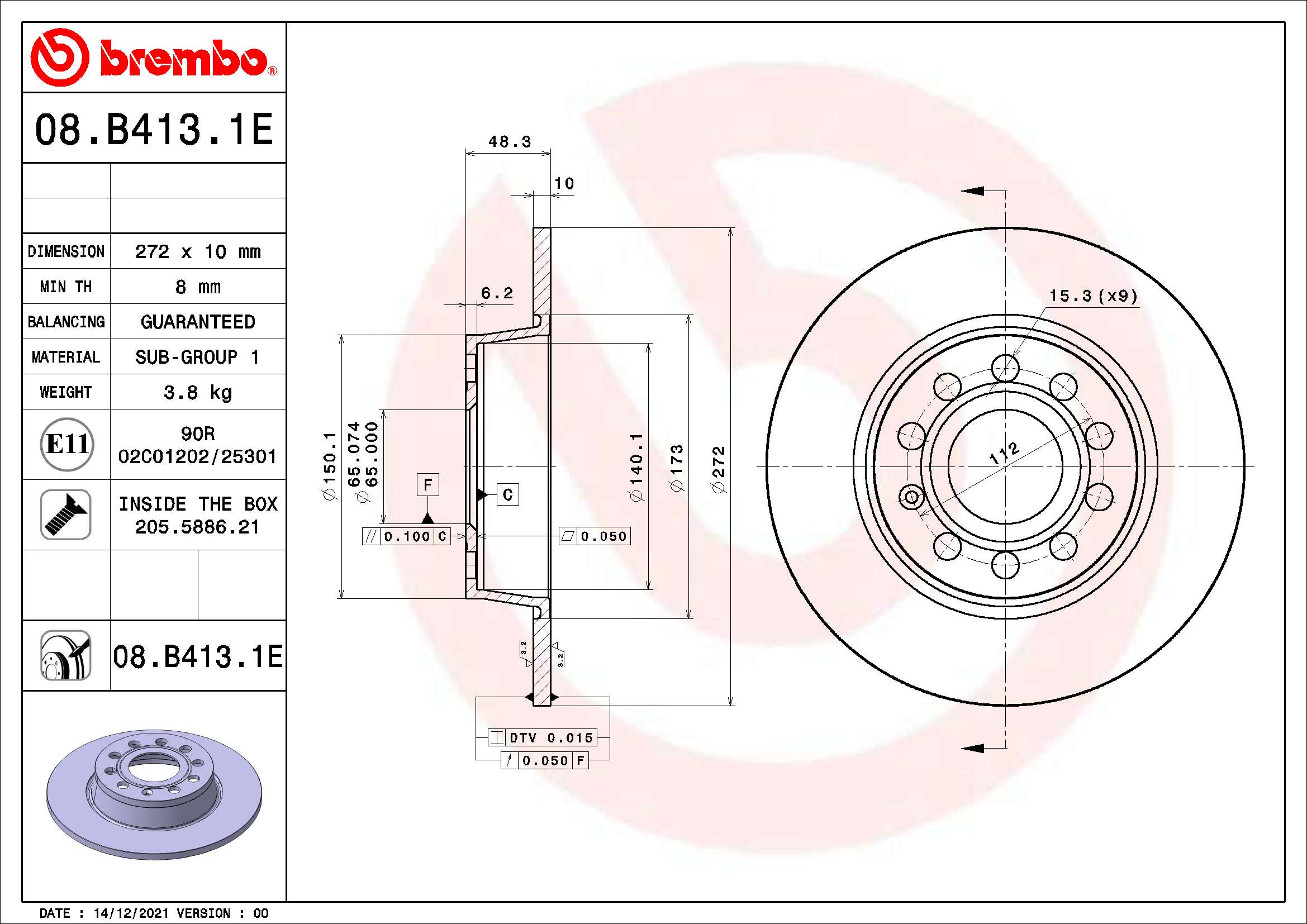 BREMBO 08.B413.1E