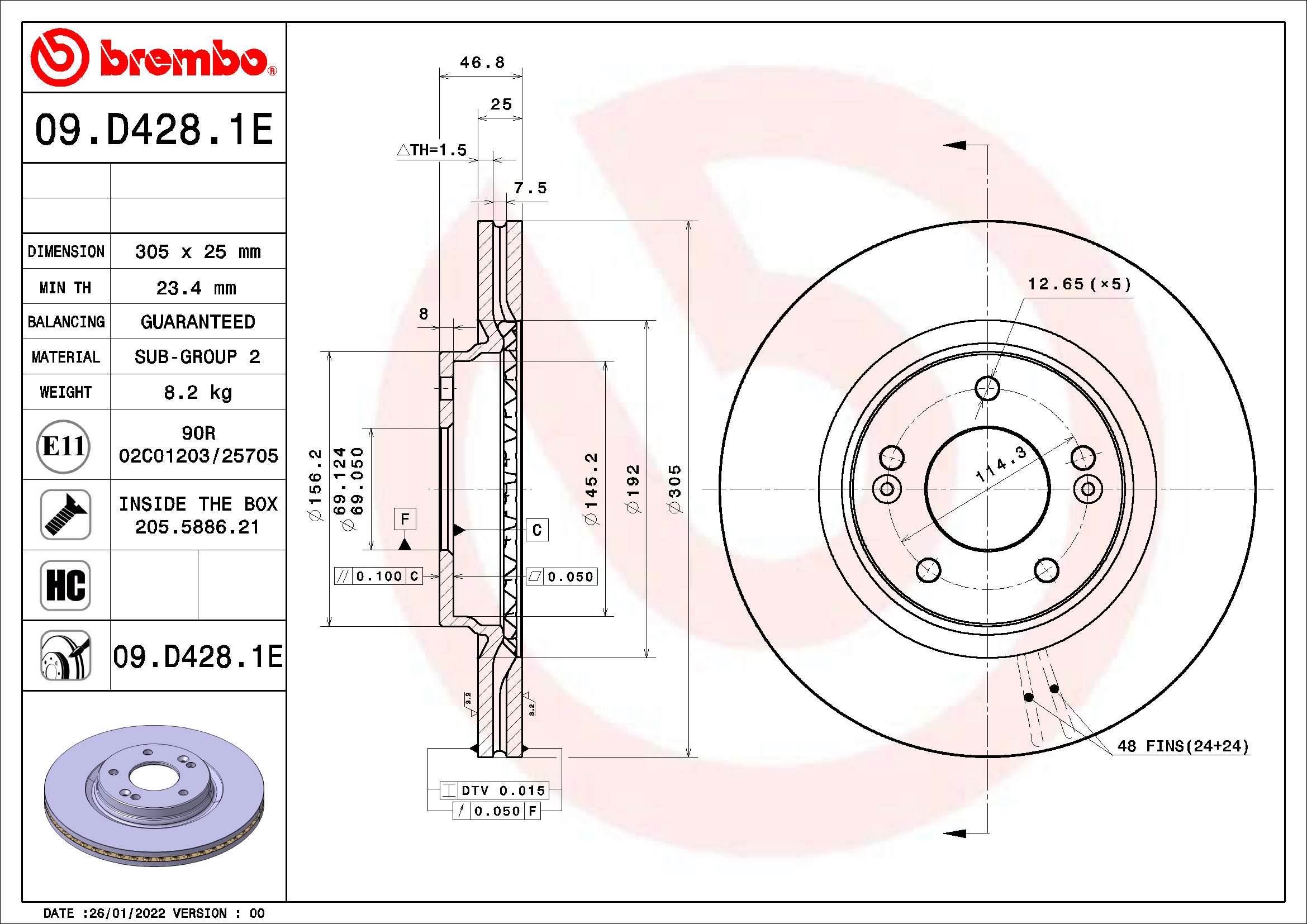 BREMBO 09.D428.1E