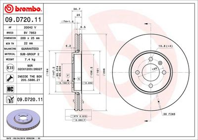 BREMBO 09.D720.11 BREMBO 09.D720.11