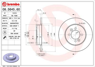 BREMBO 08.5645.60