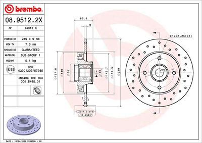 BREMBO 08.9512.2X