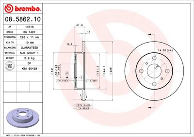 BREMBO 08.5862.10 BREMBO 08.5862.10