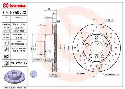 BREMBO 09.9750.2X