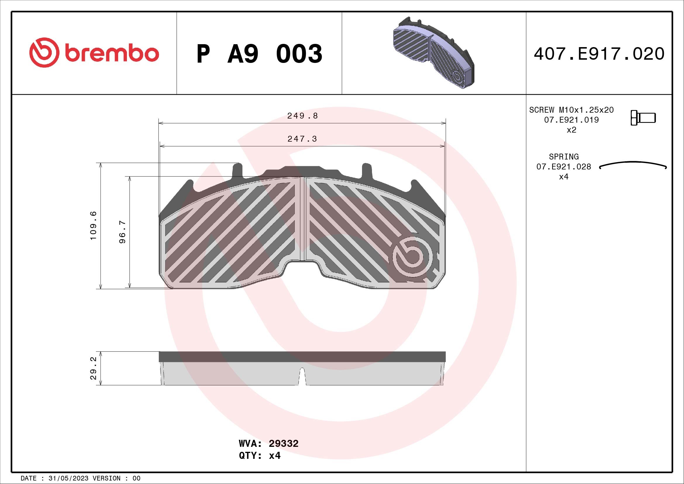 BREMBO P A9 003