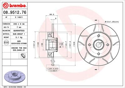 BREMBO 08.9512.76