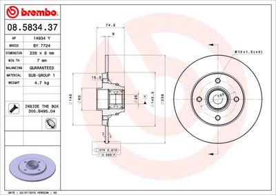 BREMBO 08.5834.37